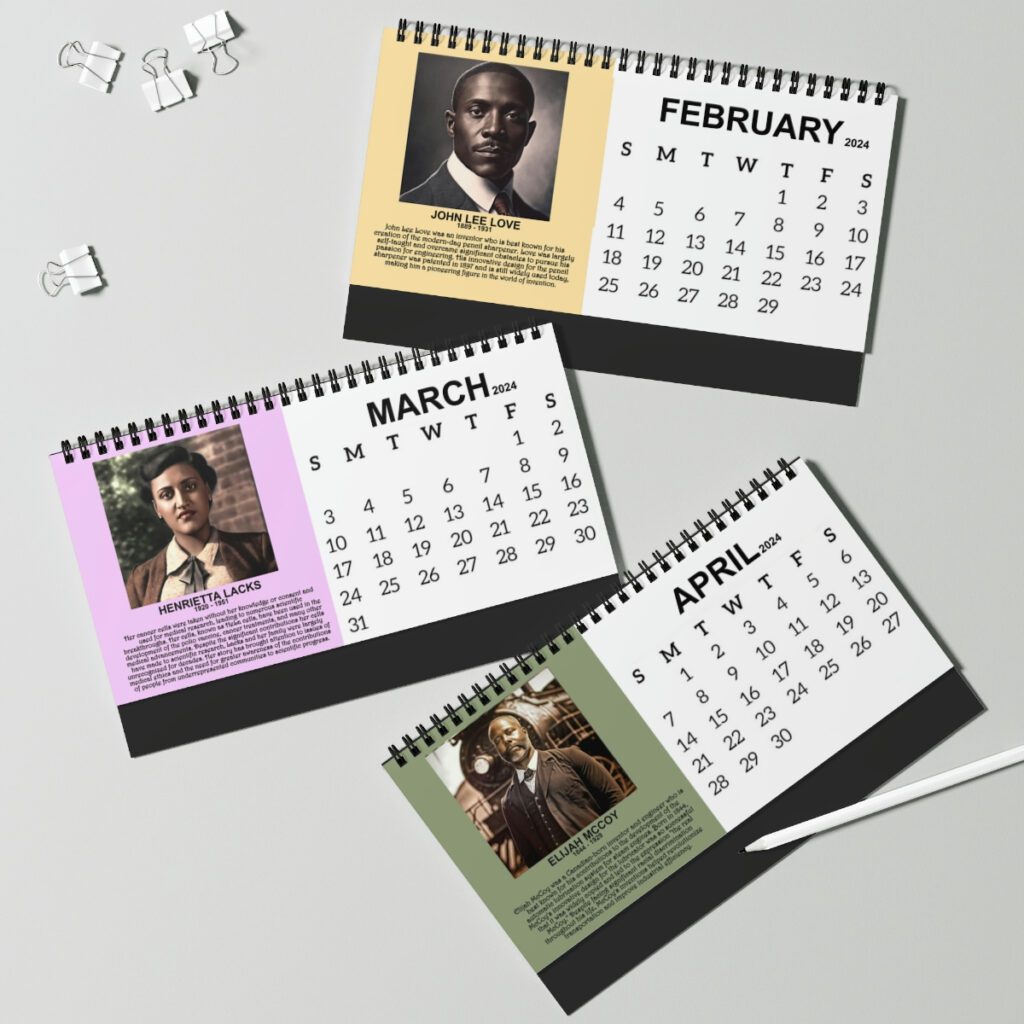 10 Black History Desk Calendars (August 2023 to July 2024) (Bulk Rate